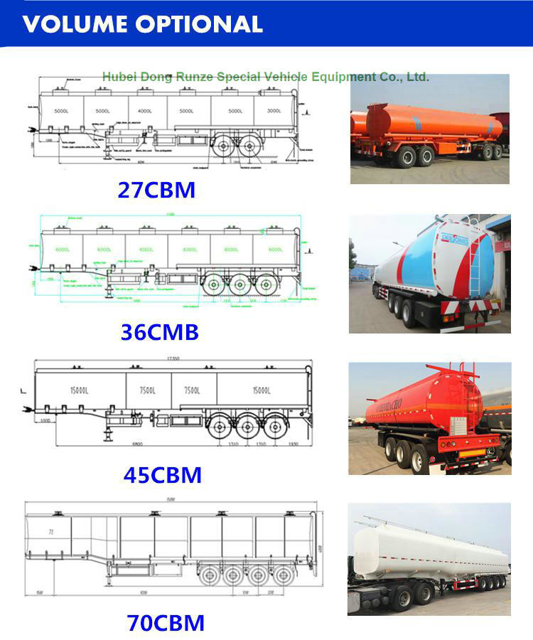 SKD 3 Axle Stainless Steel Tanker Semi Trailer For Oil / Diesel / Gasoline / Kerosene
