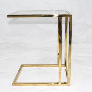 China Stainless Steel Glass Top 100kgs 0.023CBM Modern Side Tables wholesale