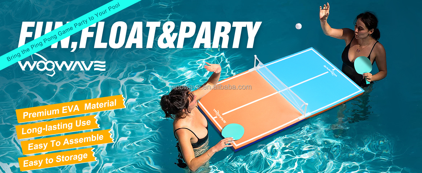 Enjoy Fun in the Sun with Water Floating Table Tennis Table Size 56*28*1.37inch Green