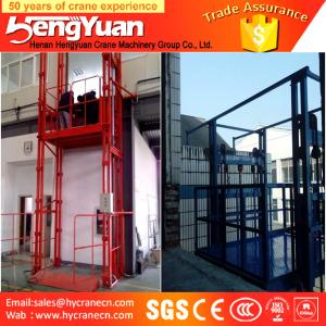 China 4-12m lifting height guide rail chain hydraulic goods ladder wholesale