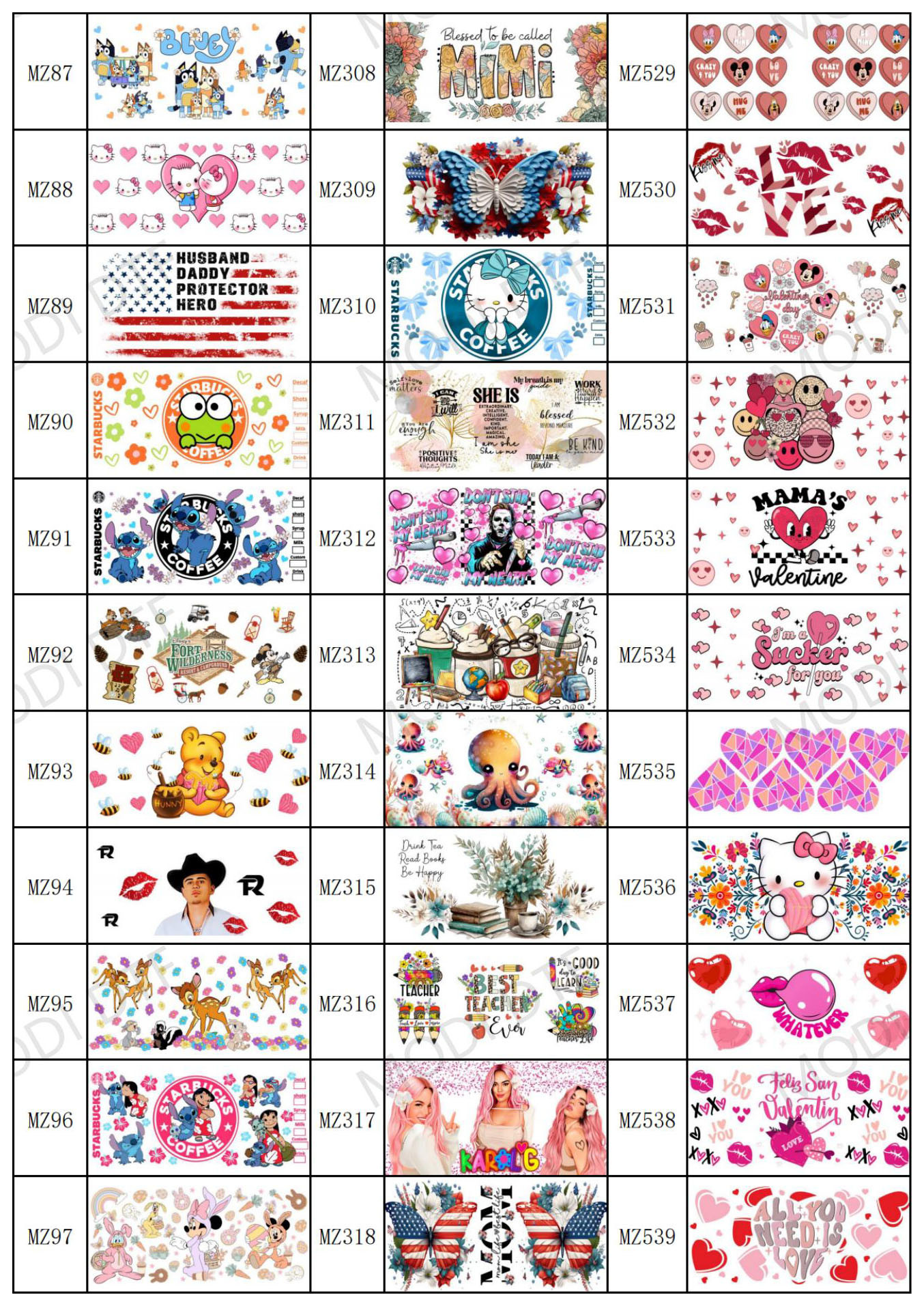 Custom Logo UV DTF Cup Wrap Transfers For Libbey Glass Tumbler Valentine'S Day Cups Wraps