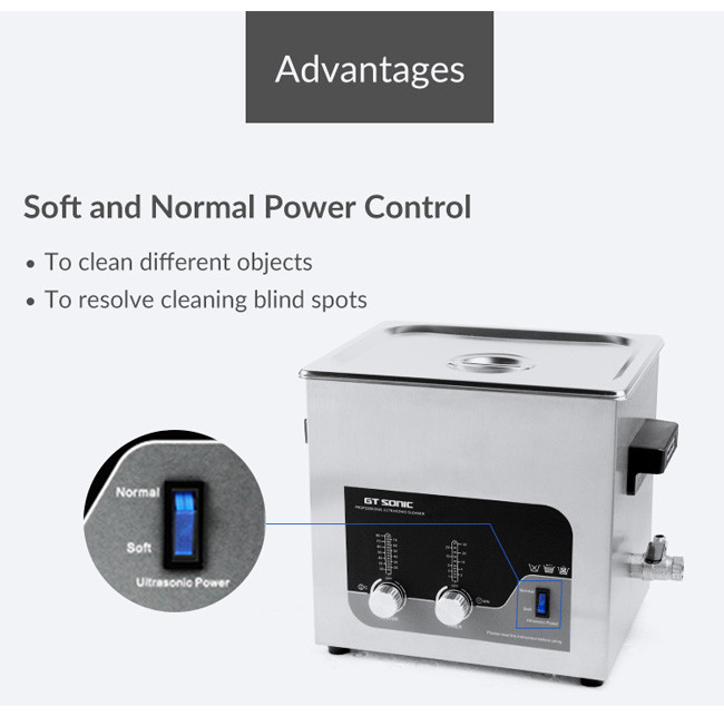 SUS 304 Lab Ultrasonic Cleaner 13L Fruit Cleaning Machine 300W With Heater