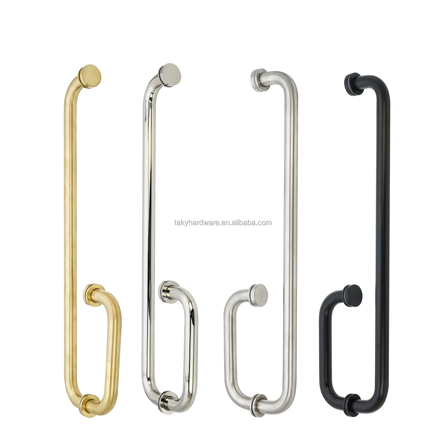 Door Window Handles Double Sided Sliding Glass Door Handle for Bathroom Steel Shower Room