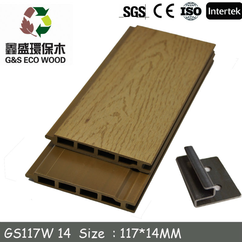117 X 14MM Graphic WPC Wall Panel Wpc Outdoor Wall Cladding