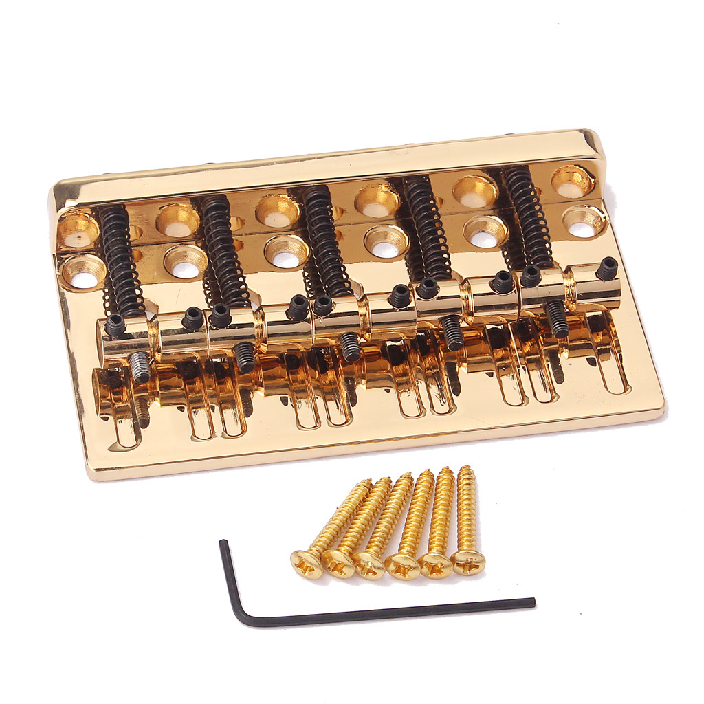 Gold 5 Saddle Electric Guitar Bridge Guitar Replacement Parts With Wrench