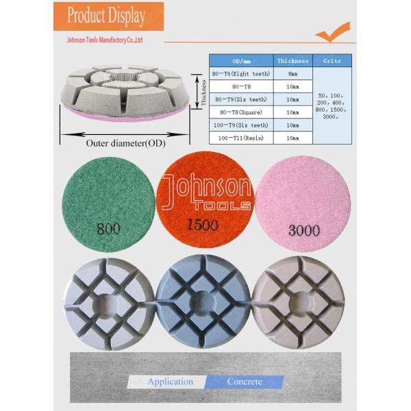 Abrasive Tools 3" Diamond Concrete Polishing Pads Wet Diamond Disc For Polish Concrete Floor
