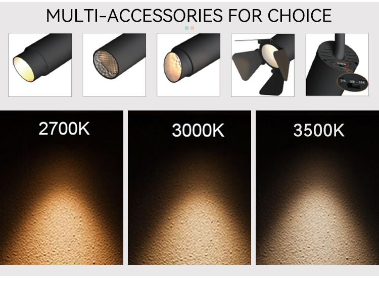 Ocean 6W LED Track Light 600lm Black Track Lighting Switchable CCT