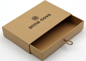China Brown Kraft Chipboard Gift Boxes 5x7 Drawer Recycled Paper Branded Name Printing wholesale