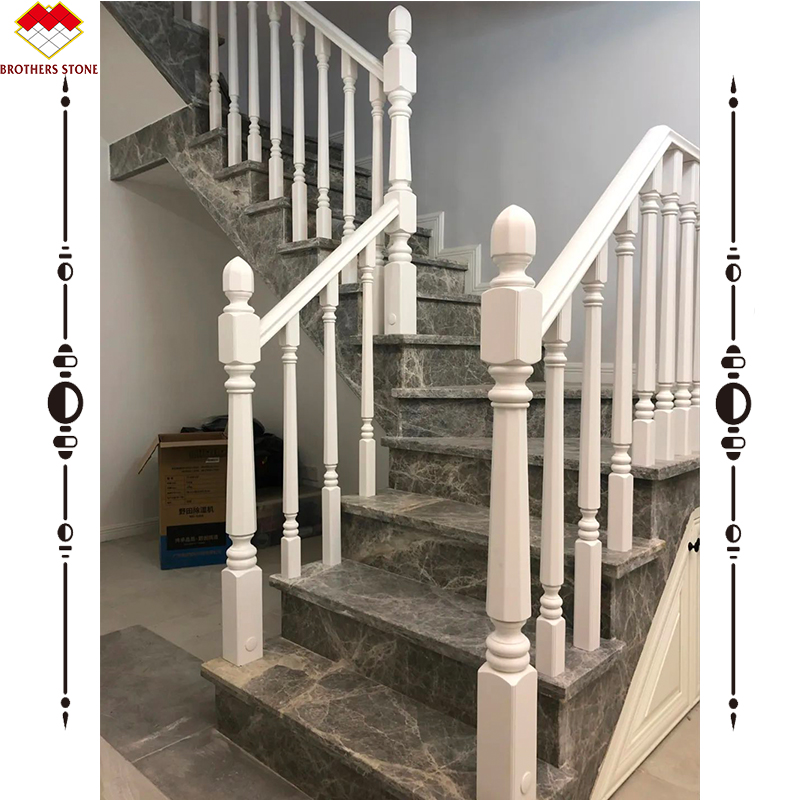 LED Stair Light Straight Spiral Marble Steps with Natural Marble Stone Stair Material