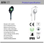 IP65 waterproof round black D140xH315mm outdoor 3W LED lawn spike lights for