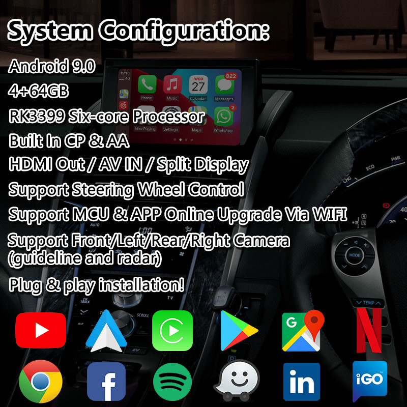 Lsailt Android Navigation Interface for Toyata SAI G S AZK10 2013-2017