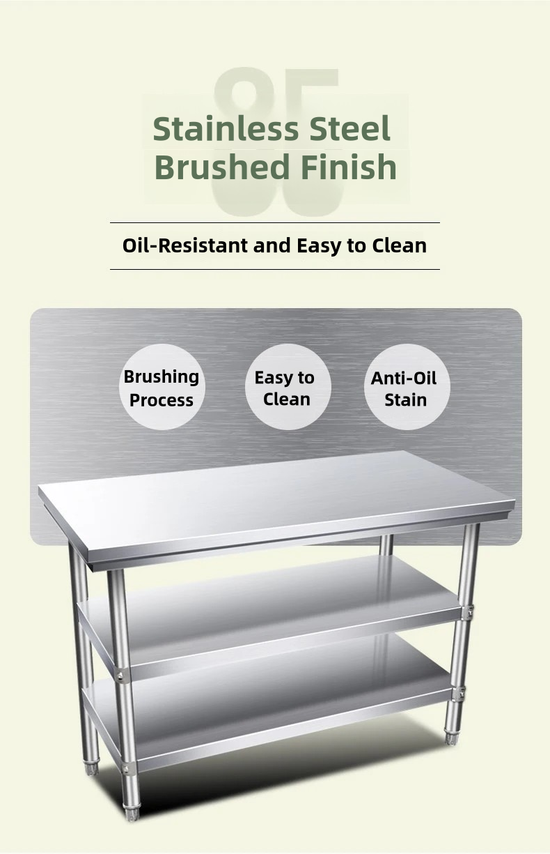 Professional Grade Stainless Steel Workbench for Commercial Restaurants and Kitchens