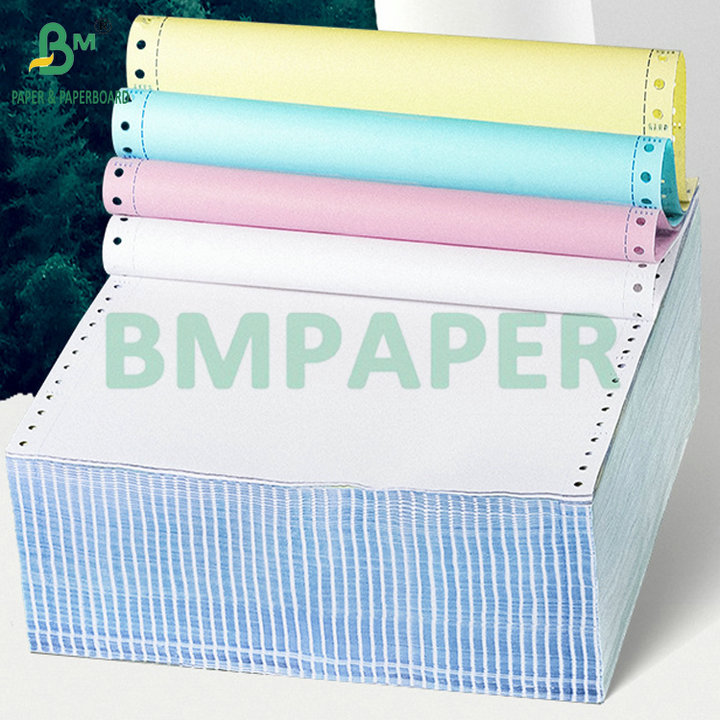 56gsm 60gsm CB CFB CF White Blue Pink Carbonless Paper 44.5cm Roll
