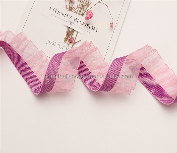 12mm Nylon Lace Webbing Underwear Lady Folding Lace Elastic Trim