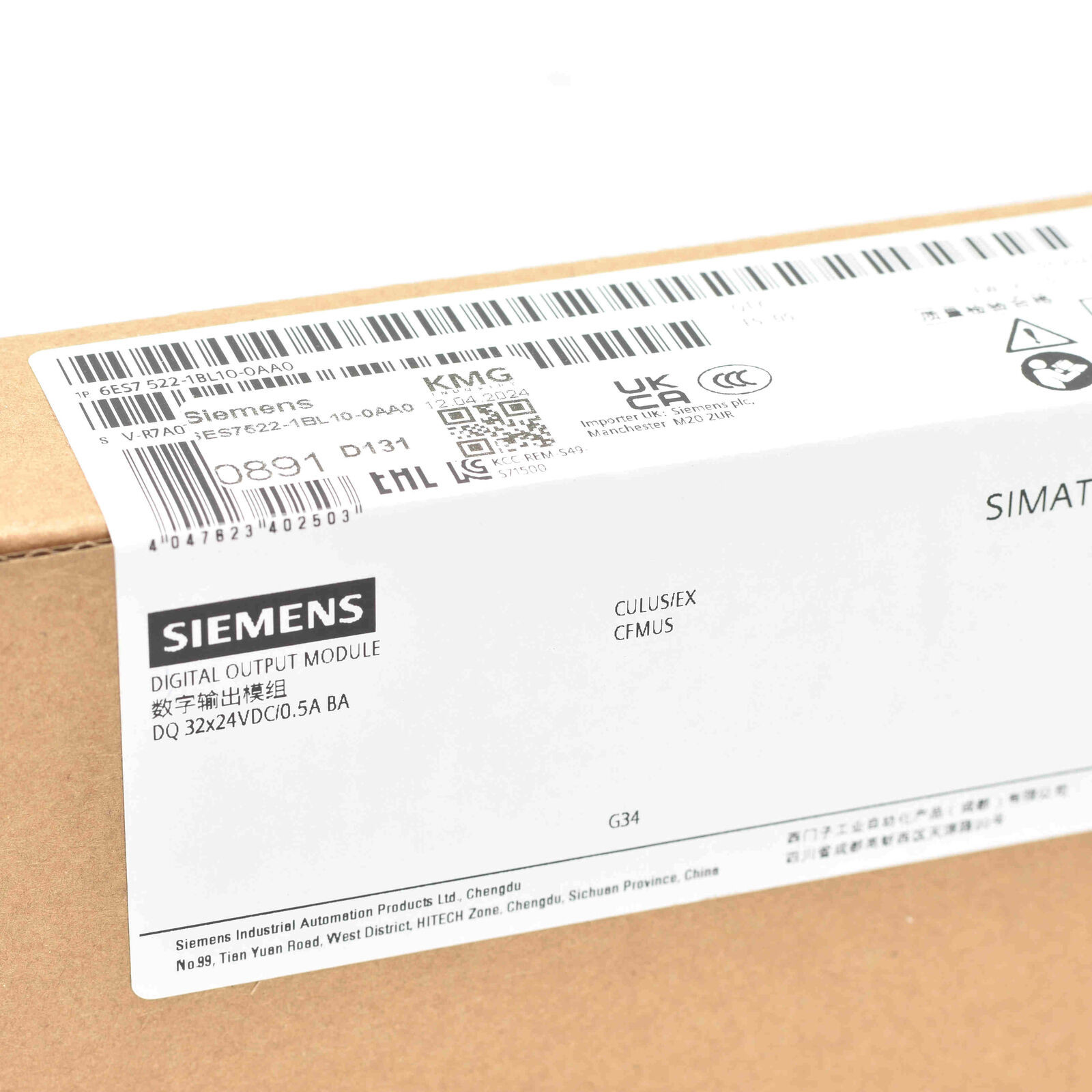 SIEMENS PLC SIMATIC S7-1500 DQ 32X24VDC/0.5A BA (25 MM) 6ES7522-1BL10-0AA0 SAFETY-ORIENTED SHUTDOWN OF LOAD GROUPS