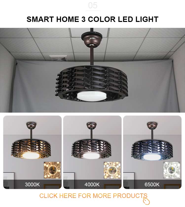 22 Inch LED Ceiling Fan Without Blades in Mulit Colors with Remote Control Switch