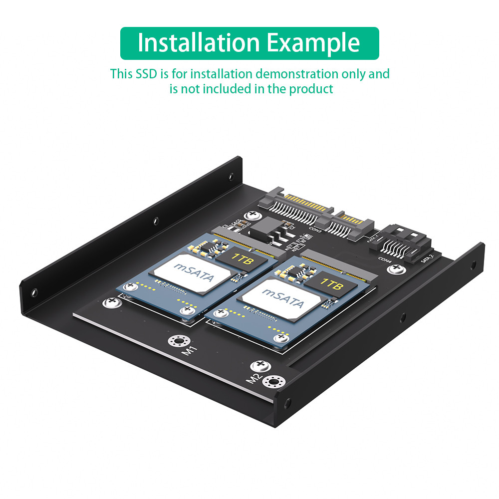 Upgrade Version Dual MSATA SSD To Dual SATA3 Converter Adapter Card With 3.5 Inch HDD Bracket