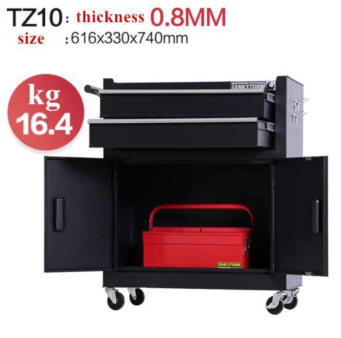 2 Drawers 0.8mm OEM Rolling Tool Carts , Tool Storage Trolley