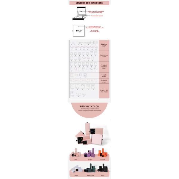 Rectangular jewellery Box Eco Friendly square paper pink drawer Jewelry Box