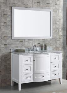 China Free Standing Bathroom Vanity Cabinets Furniture with White Glossy Finish wholesale