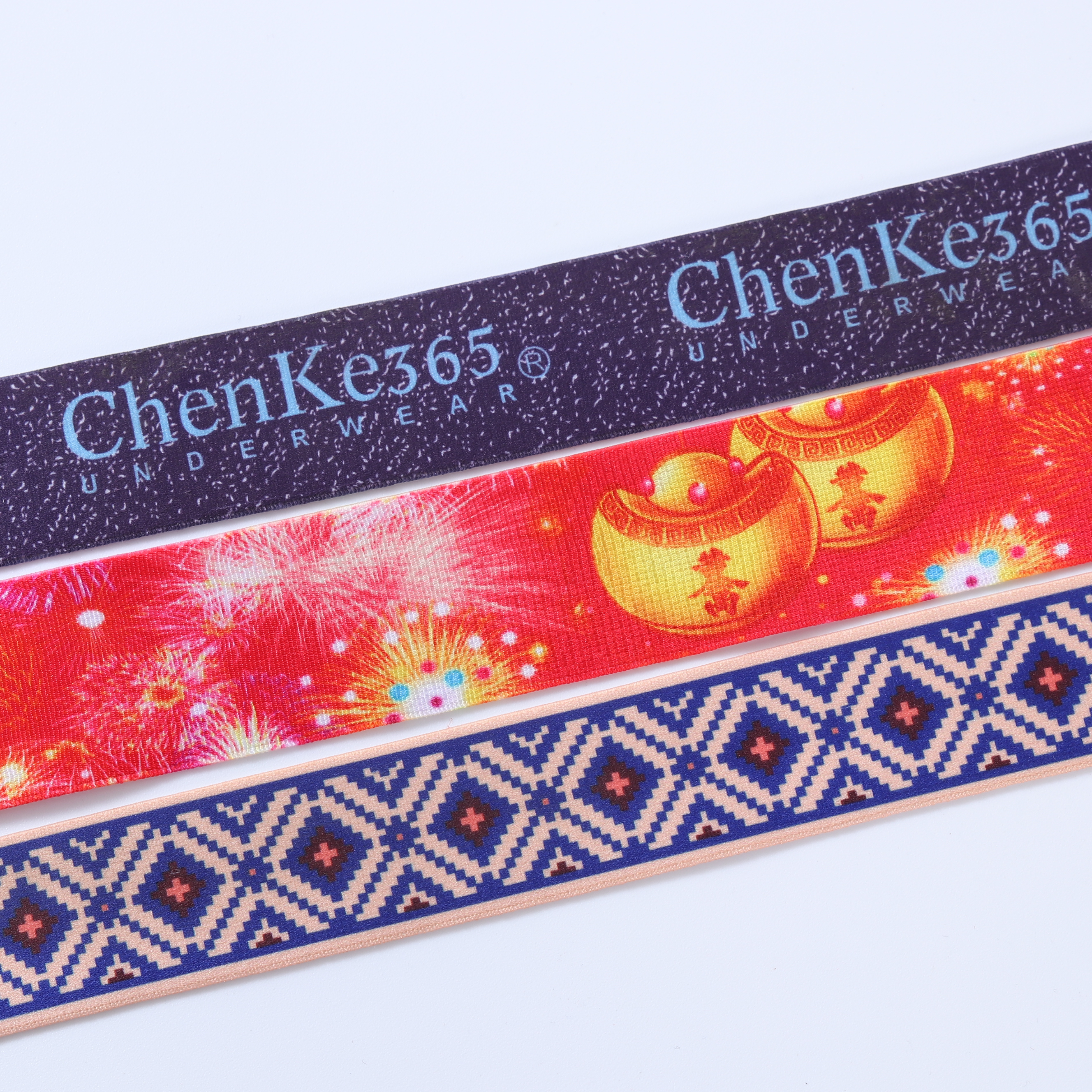 Factory custom logo printing elastic band webbing tape print logo for waist band man underwear boxer