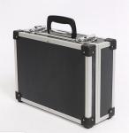 Black aluminum tool storage carry case