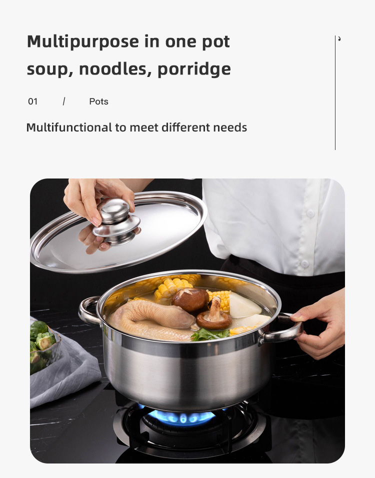 Hot Selling Kitchen Cooking Pot Set Stainless Steel Soup & Stock Pots Cookware Cooking Soup Pot Set