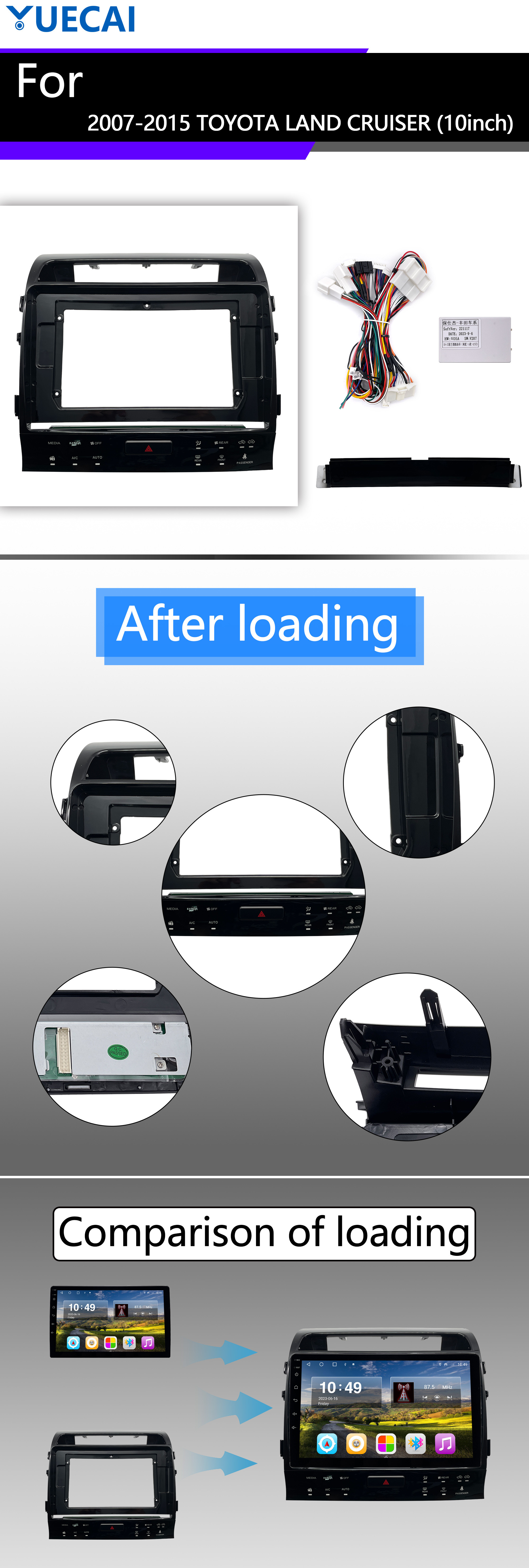 10 Inch LAND CRUISER Toyota Android Head Unit Without 360 Camera