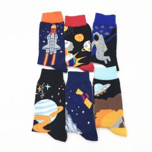 China Breathable Printed Picture Socks , Multiapplication Spandex Galaxy Tie Dye Socks wholesale