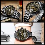 KINYUED tourbillion watch mechanical water resistant watch mens watches