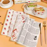 Food Grade Waxed Paper Customize Logo Greaseproof Burger Wrap Paper