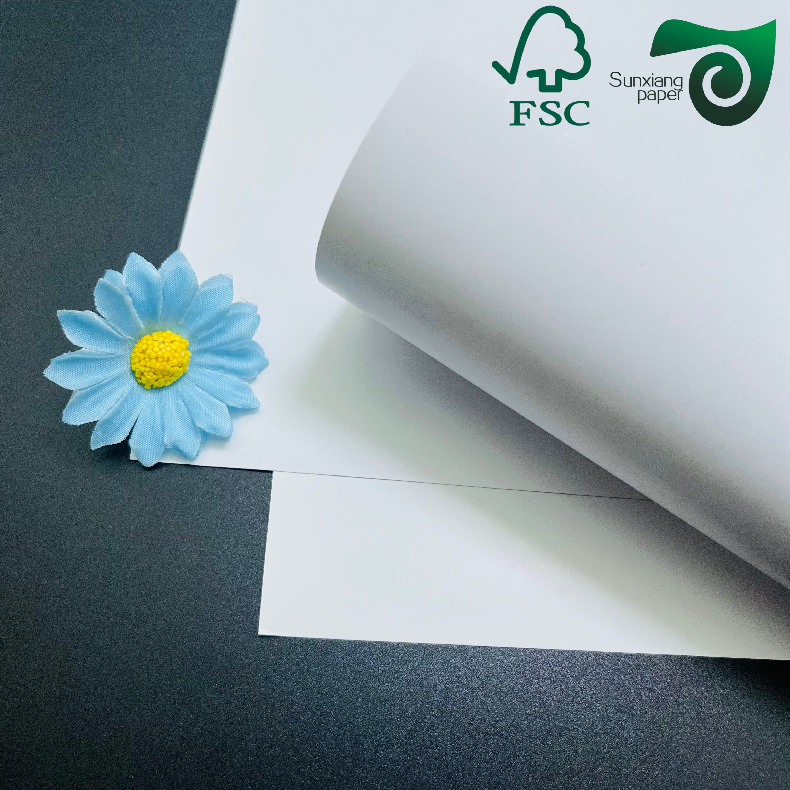 Recyclable White C2S Coated Paper FSC Highly Polished Finish 300gsm 350gsm