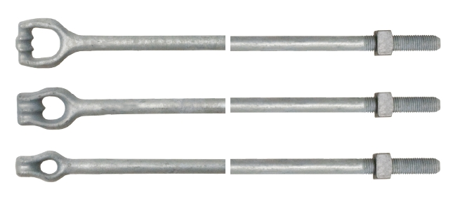 Thimble Double Triple Eye Anchor Rod Poleline 5/8" X 6 ' Oval Eye Bolt Utility Pole Anchor Rod