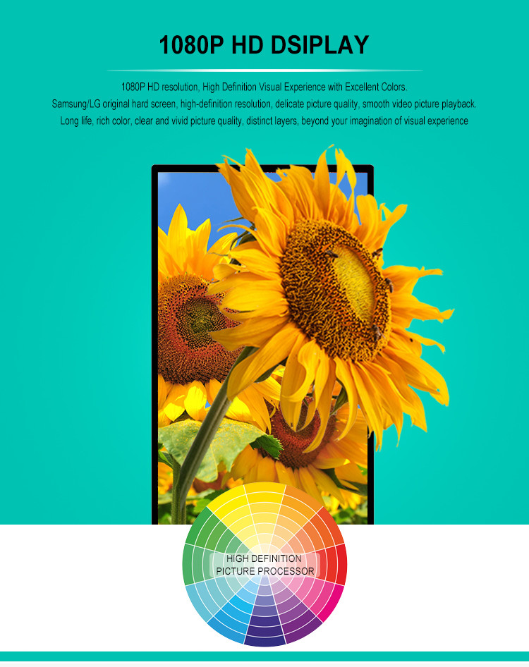 Floor standing vertical tv touch screen kiosk 4k outdoor advertising player display screen HD lcd led digital signage