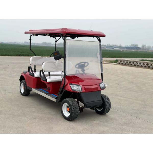 Red color 4 Seater Electric Golf Cart With Lithium Battery Road Legal Popular On Sale