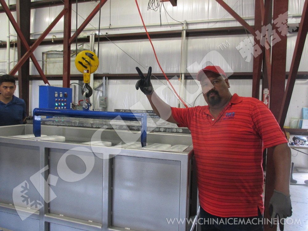 Brine System Block Ice Machine 1 Ton/Day With Ice Crusher And Water Cooling System