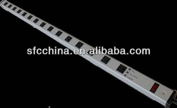Surge Protected 12 Outlets 48" Metal Rack Mount Power Strip