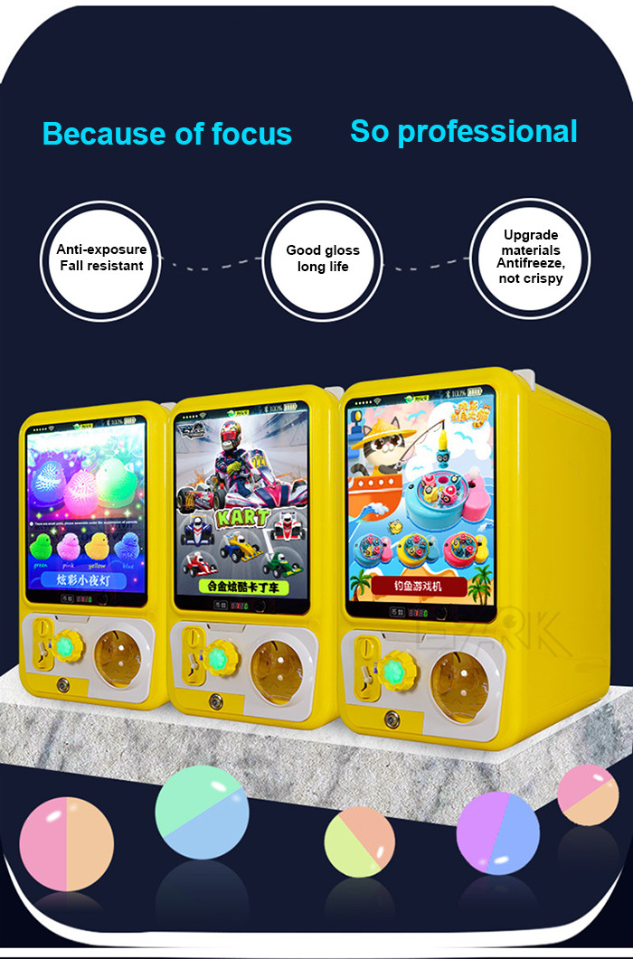 Coin Operated 60-100mm Capsule Toy Machine Twisting Card Machine