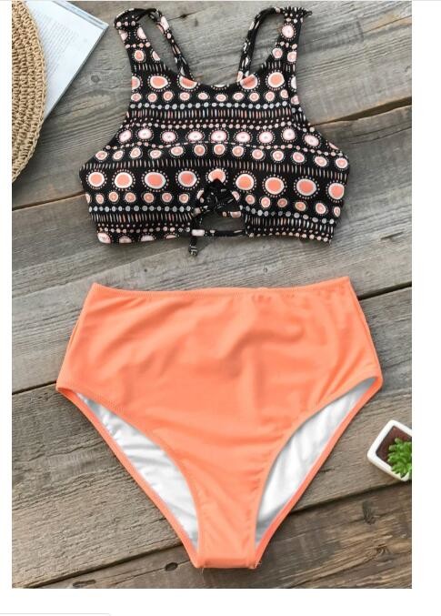 ORANGE BOHO TANK BIKINI
