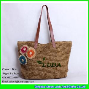 China LUDA 2015 paper straw beach bag crochet straw tote bag shopping bag wholesale