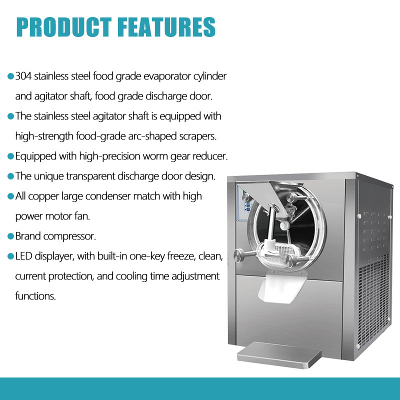 Commercial Ice Cream Making Machine 38-40L/H Capacity R22/R410A/R404A Refrigerant English Operating Language
