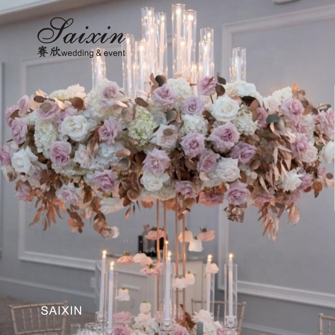 Accessories Decoration Vase For Wedding Table Decoration Clear Glass Flower Vase 77cm