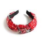 Christmas Xmas Cross Knot Hairband Plaid Holiday Decorations 40cm 15.8in