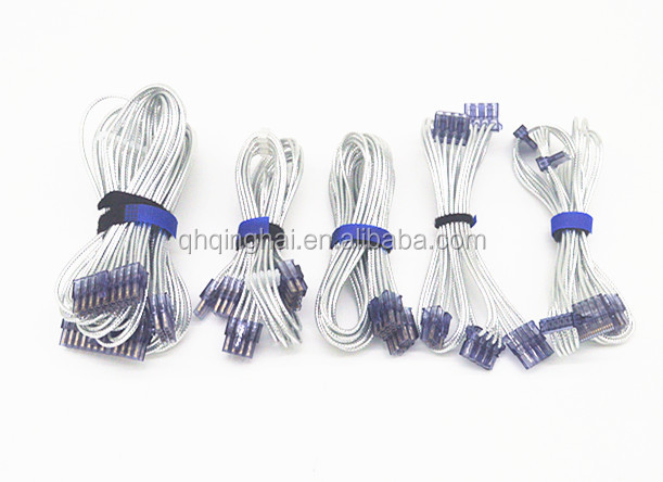 Modular Computer Cable Kits for Power Supply Extension Cable 18AWG with Extra-Sleeved 24 Pin 8Pin 6Pin