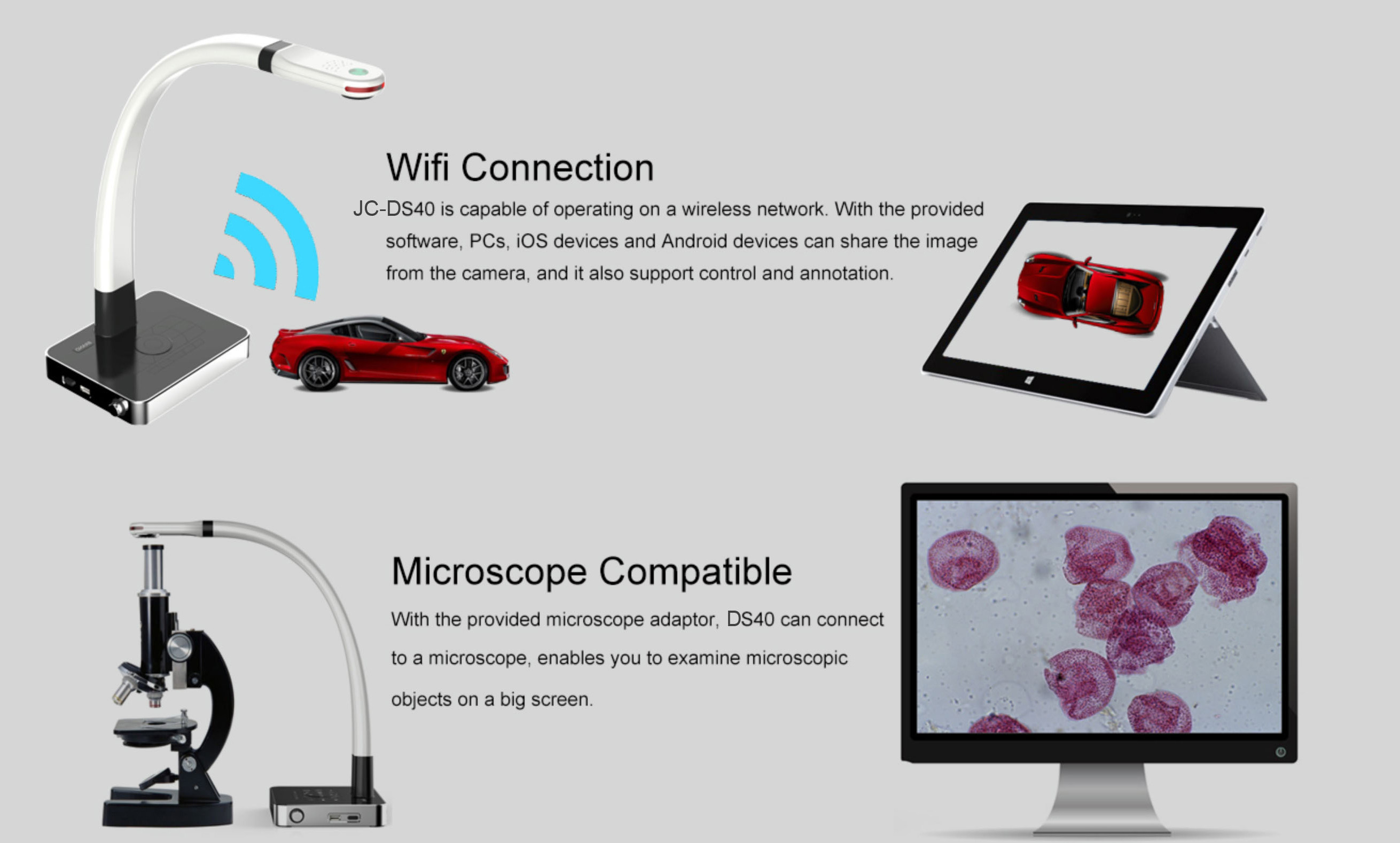 Visualizer Handheld Book Scanner , WXGA Portable Handy Scanner A4
