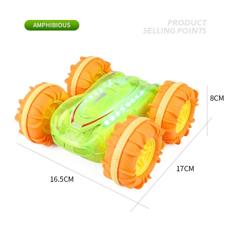Indoor-Outdoor 2.4G Amphibious Vehicle with Waterproof Design and Double-Sided Stunt