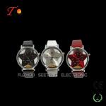 Fashion Leather Strap Quartz Wrist Watch with Czech Stone on Dial For Young