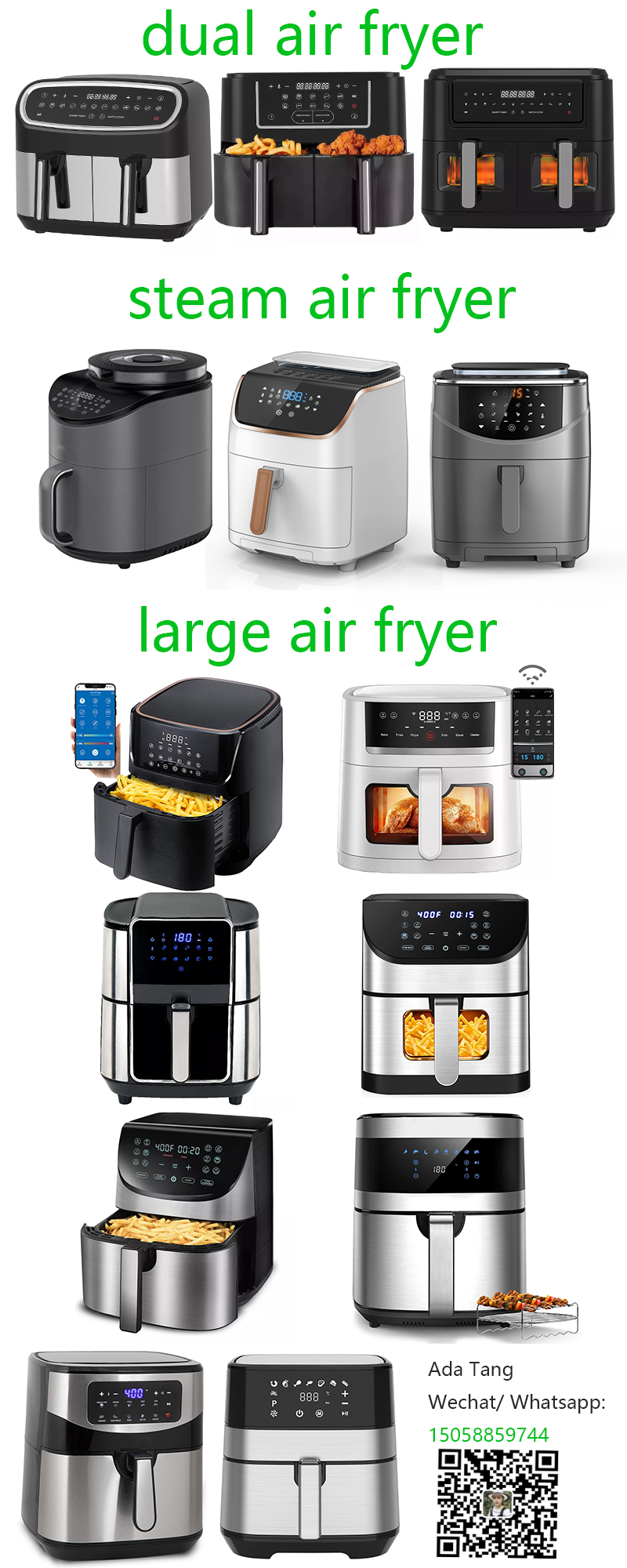 Voice Control Smart Tuya Wifi HOT Arrival Food Grade Professional Oil Free Airfryers Electric Deep Glass 12L