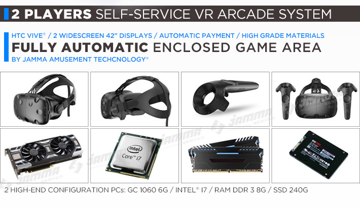 2 X 42" Monitor Virtual Reality Platform Double Self Service Arcade Machine 50 Interactive VR Games