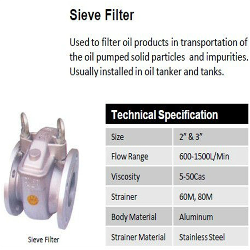 2'' 3'' District Energy Sieve Filter for Tank Truck Fittings Performance Guaranteed
